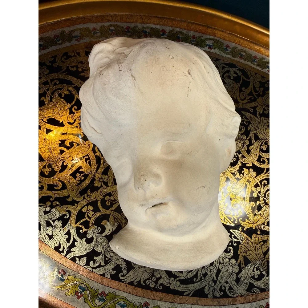 Vintage‎ Chalkware Wall Bust, Child — 10.5″, Plaster Sculpture, c. 1940s–50s